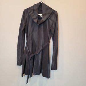 Sarah Pacini Sweater Dress Black Gray Tie Dye Womens One Size Cashmere Blend